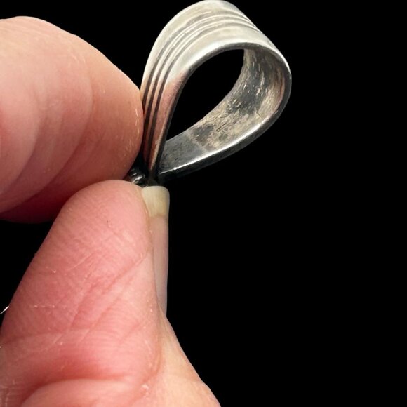 Huge Daniel Mike White Buffalo Navajo Turquoise Sterling Pendant - Picture 5 of 6